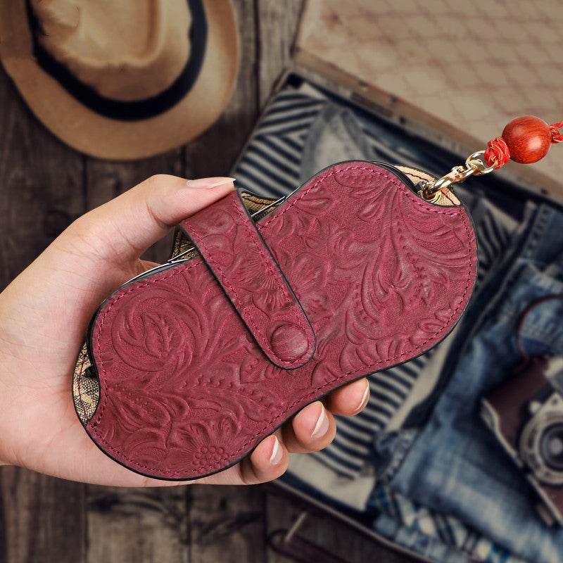 Ancient Look, Genuine Leather Case For Sunglasses gents sunglasses Distinguished Fine Apparel Purple