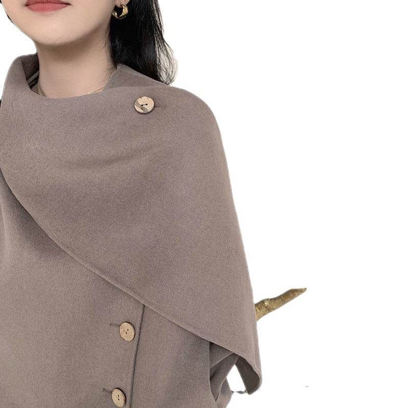 Gorgeous Women's Design Coat - Shoulder Shale Scarf ladys coats Distinguished Fine Apparel