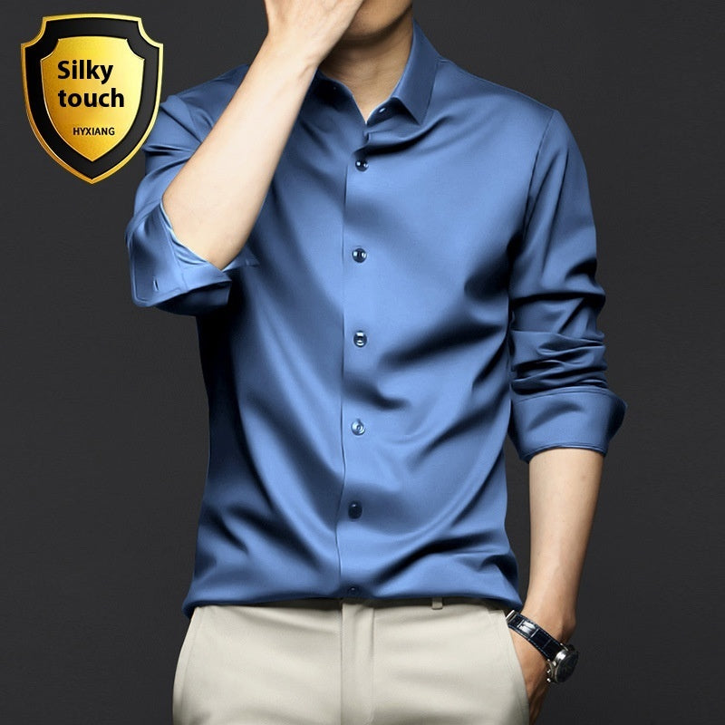 Long Sleeve Shirt Men's Anti-wrinkle Non-ironing Business Clothing Shirt gents Shirts Distinguished Fine Apparel C2128 12 Royal Blue 2XL