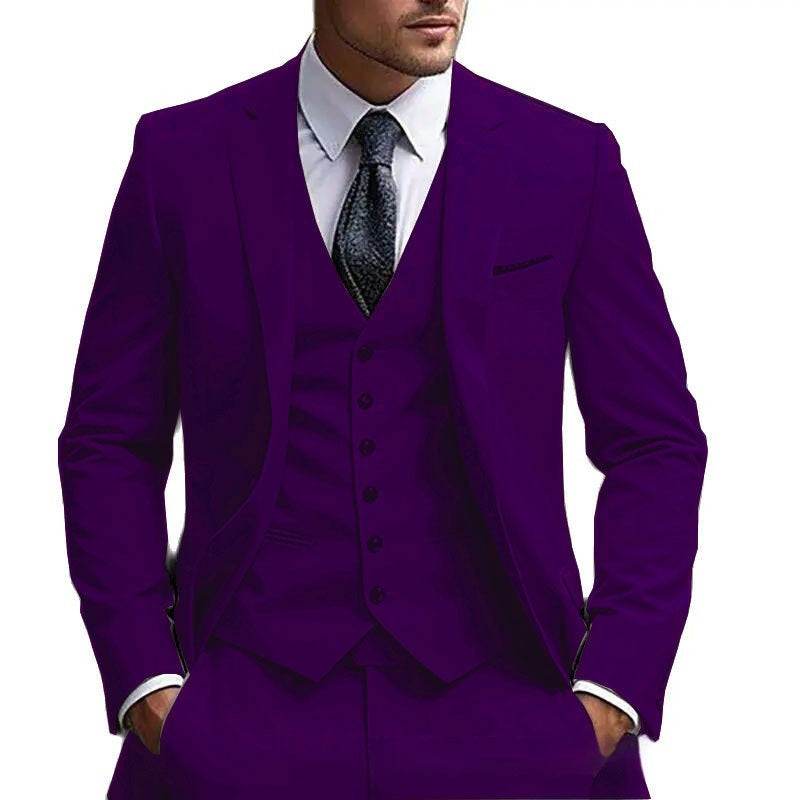 Gentlemen's European And American Style Plus Size Foreign Trade Three-piece Suit gents suit Distinguished Fine Apparel