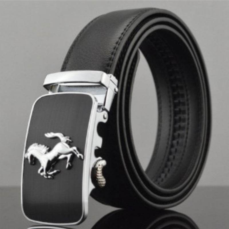 Mens Automatic Buckle Genuine Leather Belt formal wear Distinguished Fine Apparel