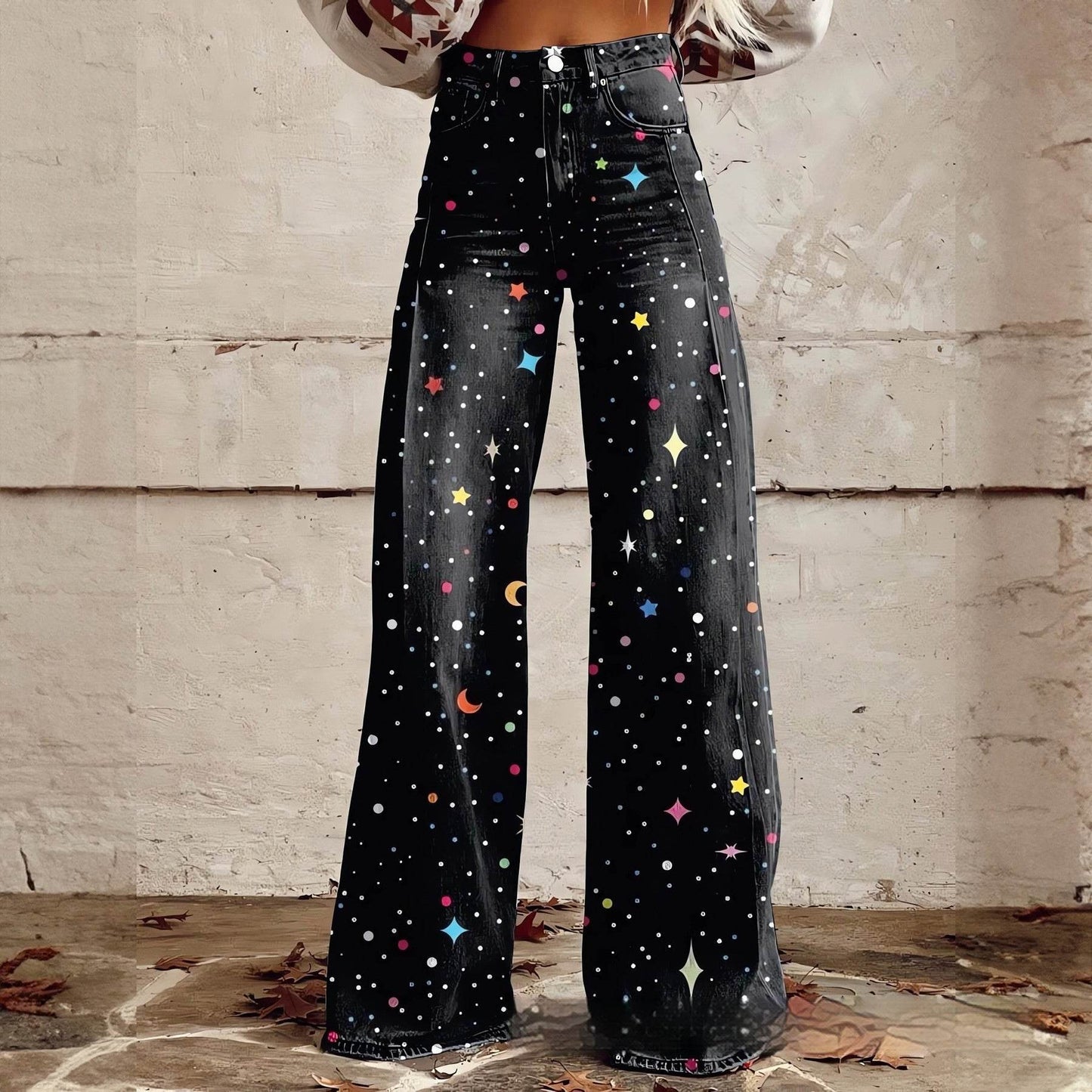 Foreign Plus Size Women's Casual Pants - Thin Jeans Wide Leg ladys pants Distinguished Fine Apparel Imitation Denim 17 2XL