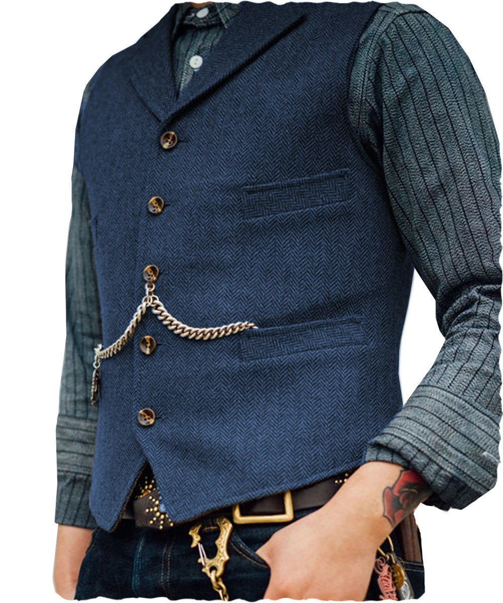 Men's Vest Wedding Groom Best Man Vest mens vest Distinguished Fine Apparel Light Blue L