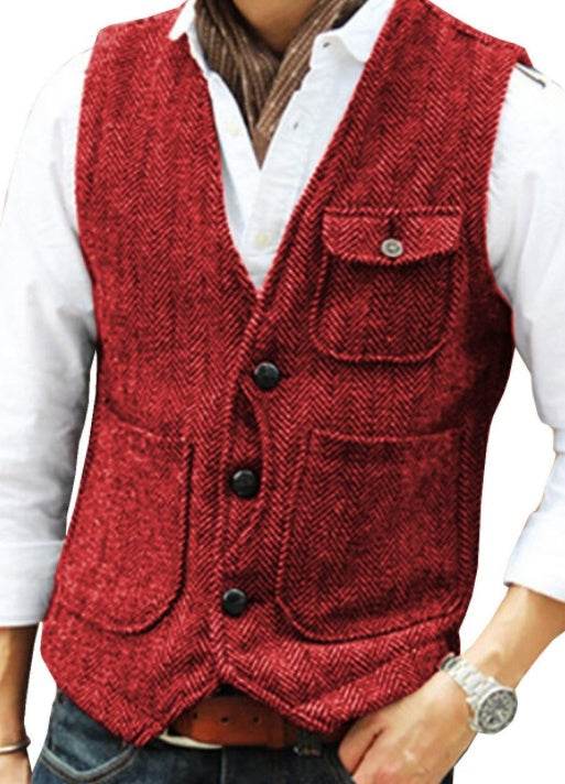 Herringbone Men's Suit Vest Vest mens vest Distinguished Fine Apparel