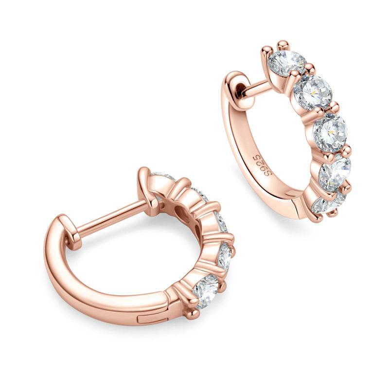 Moissanite Diamond Earrings – Elegant S925 Sterling Silver Studs for Everyday & Occasion Wear ladys earrings Distinguished Fine Apparel Rose gold