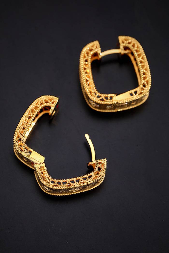 Vintage Court Style Wide Sparkling Brushed Earrings – Elegant Gift Jewelry ladys earrings Distinguished Fine Apparel