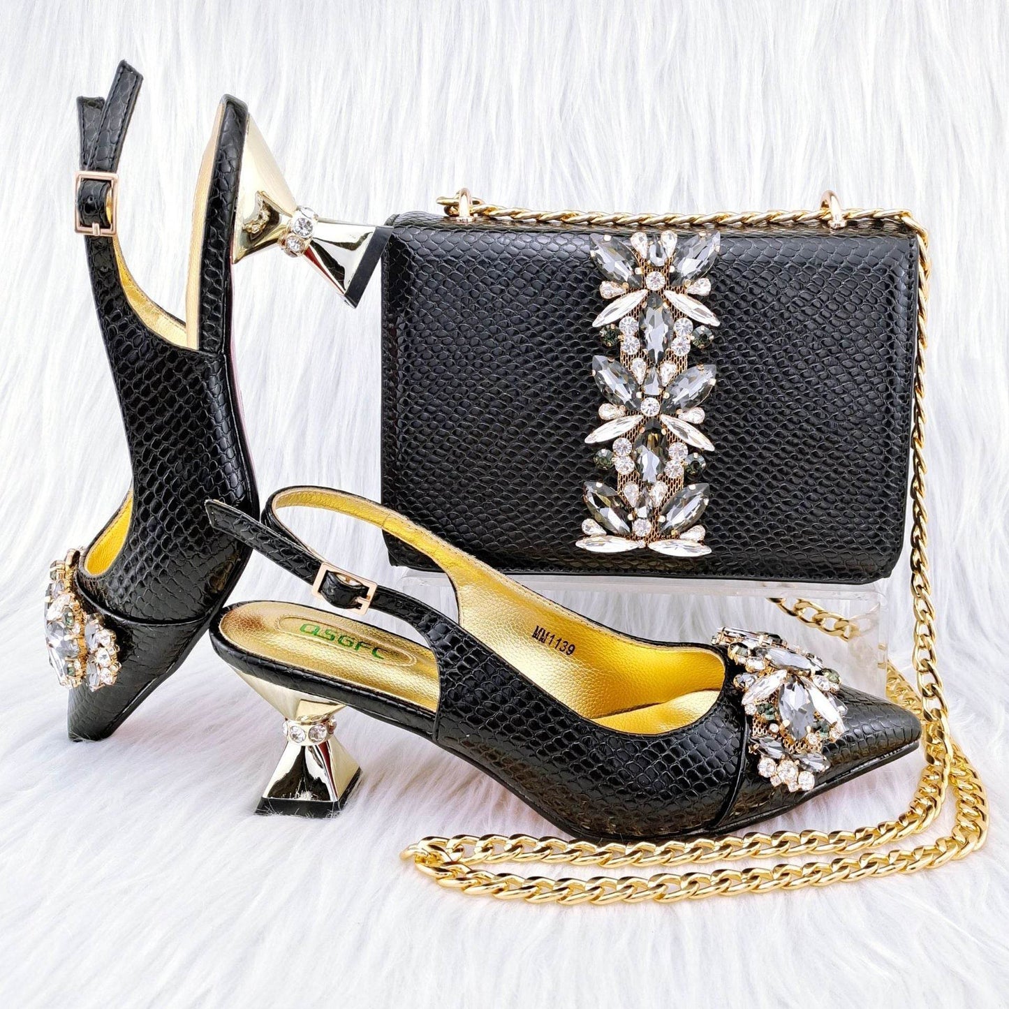 French Elegance Stiletto Heel & Convertible Handbag Set – Sophisticated Style Made Simple ladys foot wear Distinguished Fine Apparel