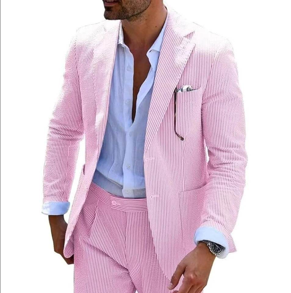 Men’s Two Piece Summer Suit – Lightweight Elegance for the Modern Gentleman gents suit Distinguished Fine Apparel
