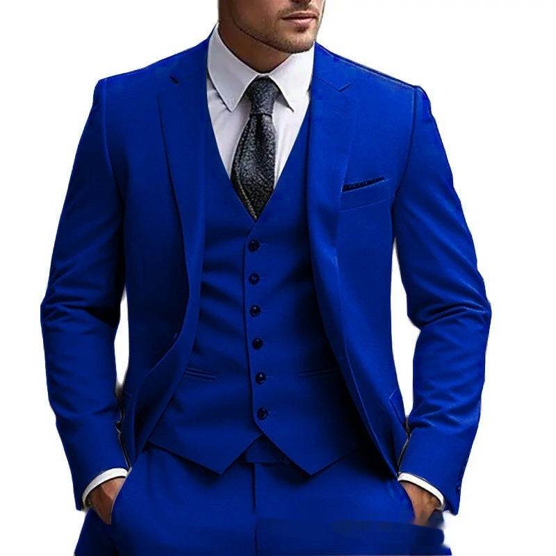 Gentlemen's European And American Style Plus Size Foreign Trade Three-piece Suit gents suit Distinguished Fine Apparel
