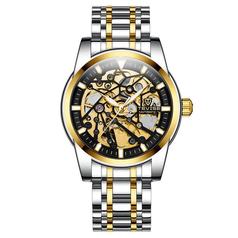 Stainless Steel Luminous Watch for Gentlemen - Available in Blue, Black, Green, or Gold gents watches Distinguished Fine Apparel Black & Gold