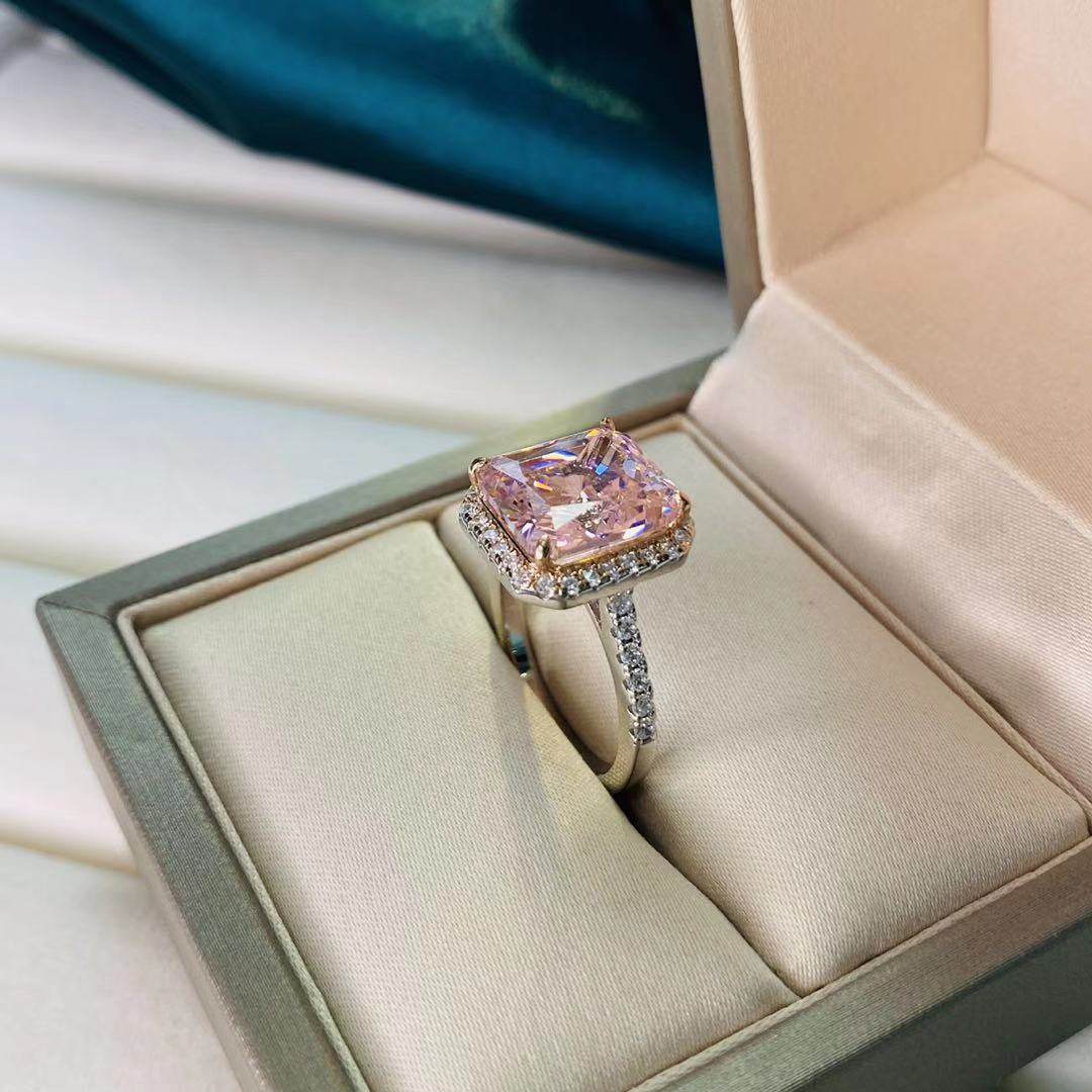 Sterling Silver Gold-Plated Zircon Ring – Simulated Diamond Brilliance ladys ring Distinguished Fine Apparel