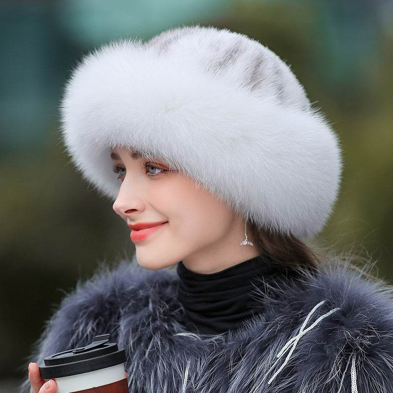 Ladies Warm Fur Hat - Genuine Leather real fur Women's hats Distinguished Fine Apparel Ferret One size