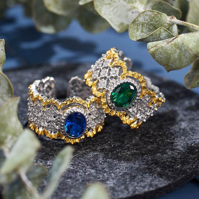 Temperament Two-Tone Gold Plated Pickaxe Ring – Bold Design, Subtle Statement ladys ring Distinguished Fine Apparel