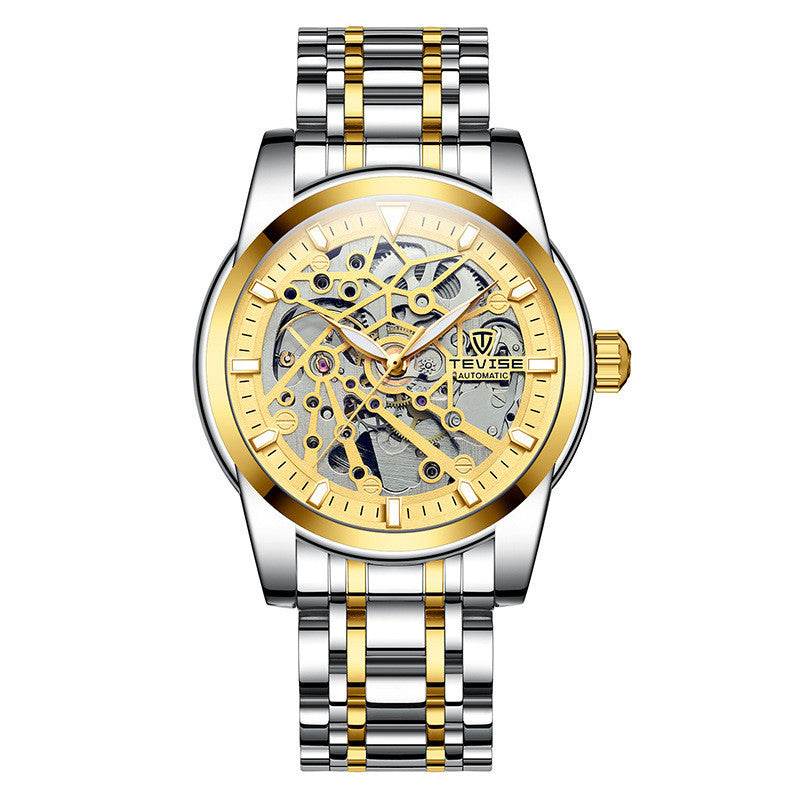 Stainless Steel Luminous Watch for Gentlemen - Available in Blue, Black, Green, or Gold gents watches Distinguished Fine Apparel Gold
