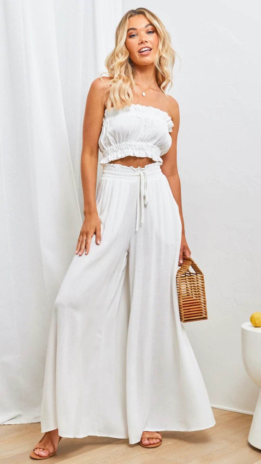 Women's Wide Leg Pants - Loose Comfy Casual - ladys pants Distinguished Fine Apparel