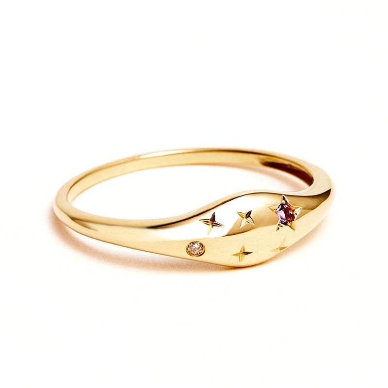 Women's Diamond Ring - Fashionable, stylish, sleek ladys ring Distinguished Fine Apparel Gold Aquarius No.6