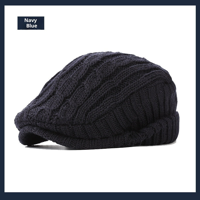 Mens Hat: Gentlemen's Fleece Lined Warm Winter and Autumn Headwear mens hats Distinguished Fine Apparel Navy Blue M