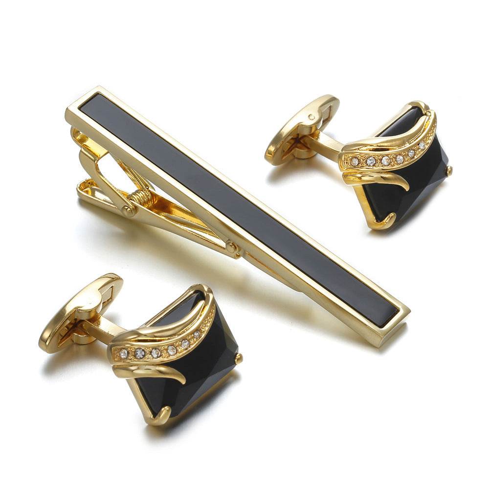 European And American Distinguished Gentlemen's Tie Clip And Cufflinks Set gents accessorys Distinguished Fine Apparel