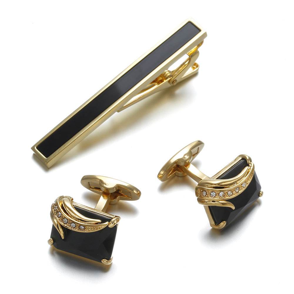 European And American Distinguished Gentlemen's Tie Clip And Cufflinks Set gents accessorys Distinguished Fine Apparel