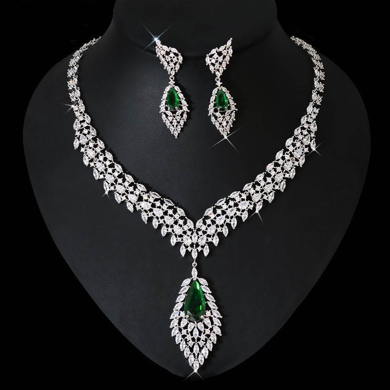 Zircon Wings Jewelry Set – Elegant Earrings & Necklace for Modern Women jewelry set Distinguished Fine Apparel