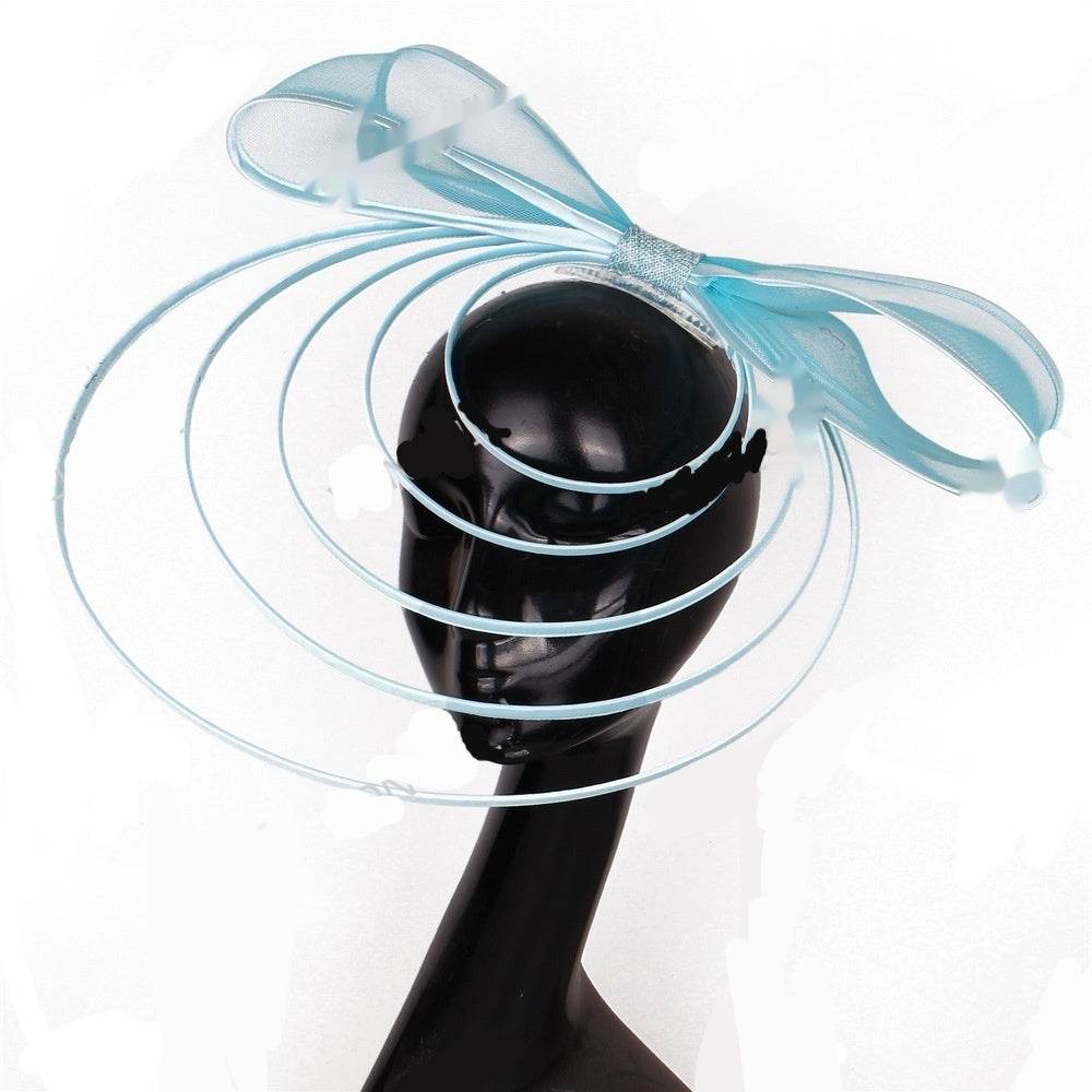 Racing Festival Fashion High-end Top Hat Hair Accessories ladys hats Distinguished Fine Apparel Light Blue