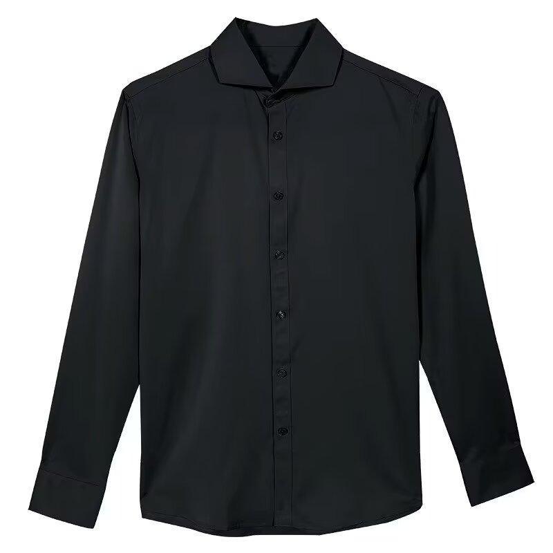 Autumn Black Shirt Men's Long Sleeve Slim Korean Style gents Shirts Distinguished Fine Apparel