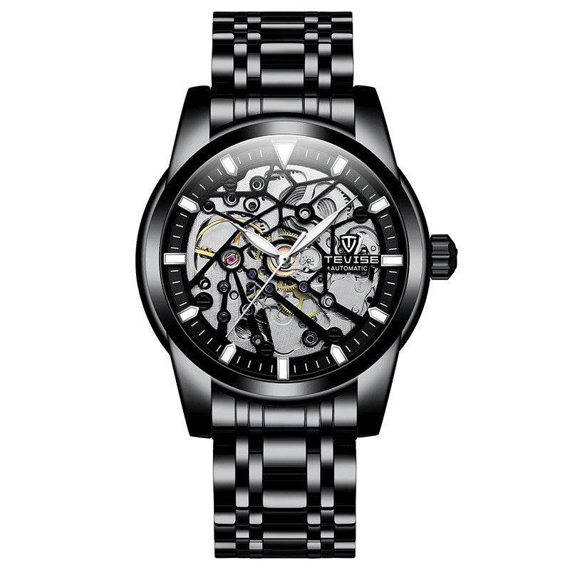 Stainless Steel Luminous Watch for Gentlemen - Available in Blue, Black, Green, or Gold gents watches Distinguished Fine Apparel Black