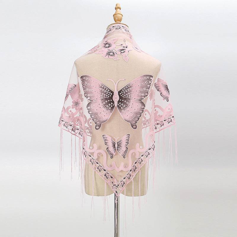 Absolutely Gorgeous Lace Triangle Lady's Scarf ladys skafs Distinguished Fine Apparel 10 Light Pink 150to65cm