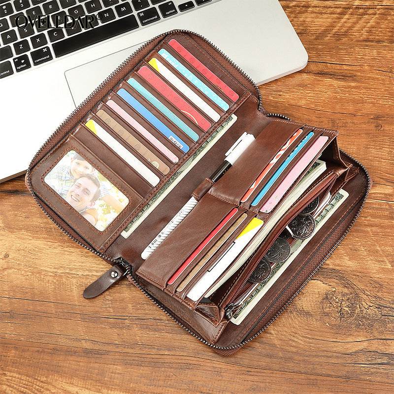 Men's Genuine Leather Large Capacity Wallet gents accessorys Distinguished Fine Apparel