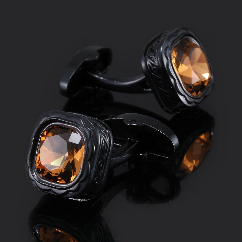 Champagne and Black Men's Bold Cufflinks - Stylish Shirt Cufflinks for Any Occasion gents accessorys Distinguished Fine Apparel