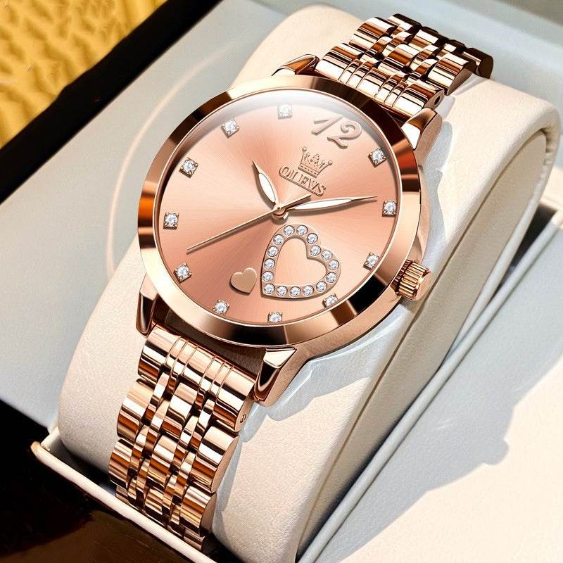 Beautiful Fashion Waterproof Quartz Watch – Timeless Elegance, Everyday Durability ladys watch Distinguished Fine Apparel Rose Pink
