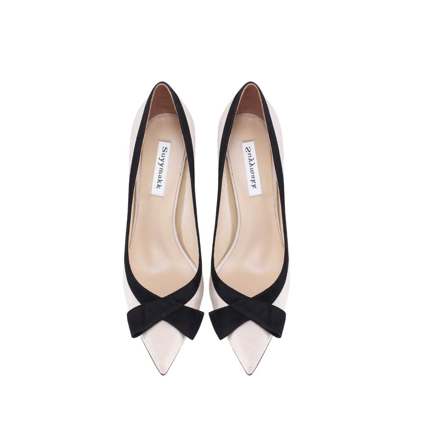 Women’s Genuine Leather Bow Suede High Heels – Apricot Elegance with a Feminine Touch ladys foot wear Distinguished Fine Apparel