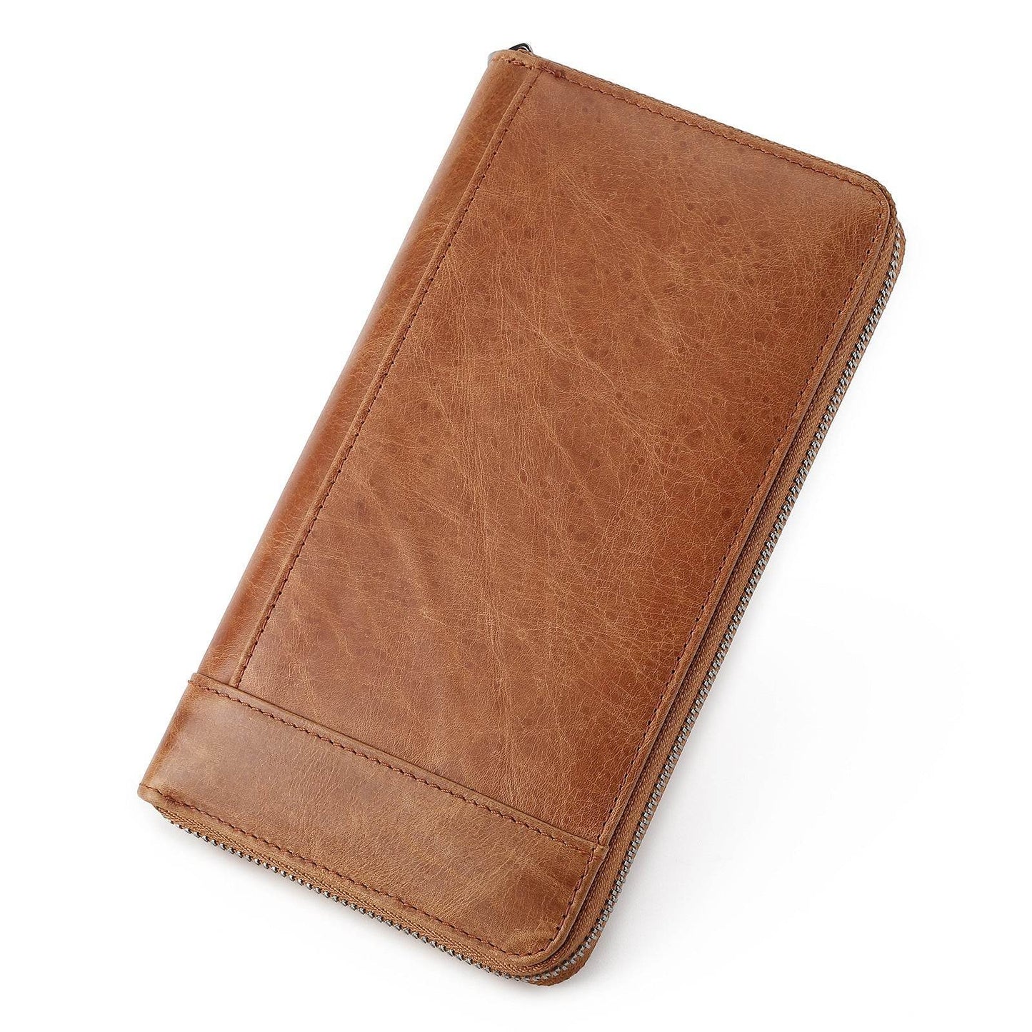 Men's Genuine Leather Large Capacity Wallet gents accessorys Distinguished Fine Apparel Brown