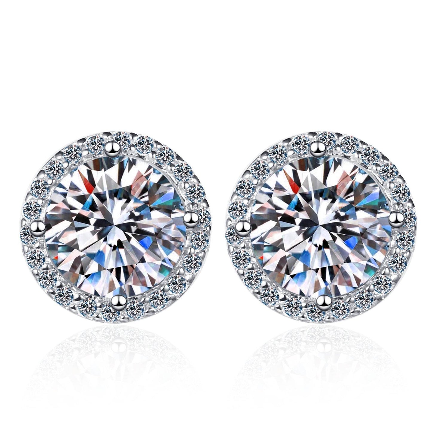 Women's Mosonite S925 Sterling Silver Earrings ladys earrings Distinguished Fine Apparel 1CT