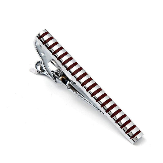 Classic Purple Blue Enamel Lattice Tie Clips - Business Wear gents accessorys Distinguished Fine Apparel Brown