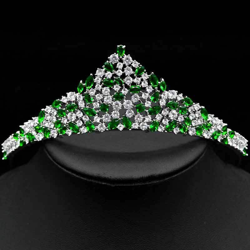 Simple Graceful Zircon Necklace & Earrings Set – Effortless Shine for Every Moment jewelry set Distinguished Fine Apparel Crown Green