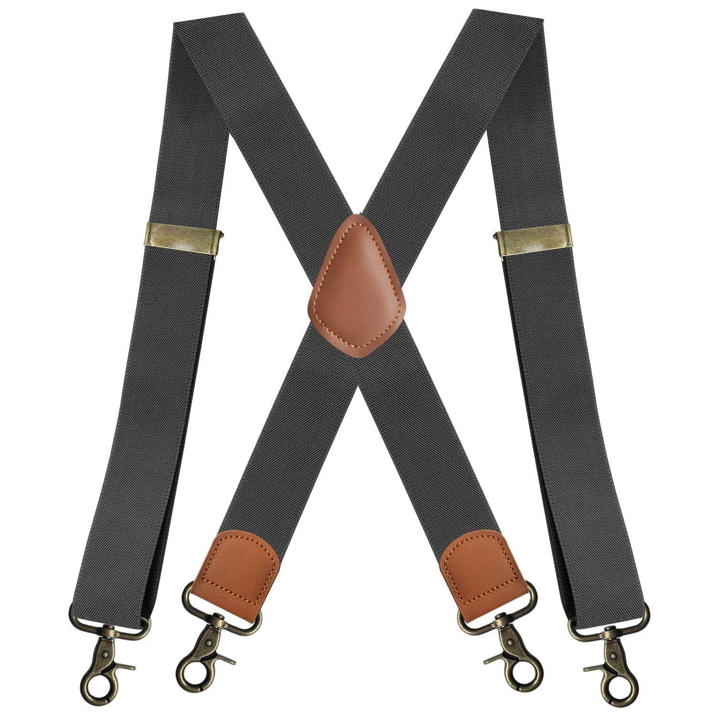 Elastic Straps X-type Suit Pants Suspenders - Quality Bronze Buckling formal wear Distinguished Fine Apparel