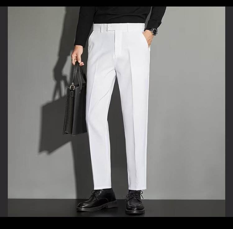 Gentlemen's Straight Cut Spring Casual Pants - Ankle-length Suit Pants gents pants Distinguished Fine Apparel
