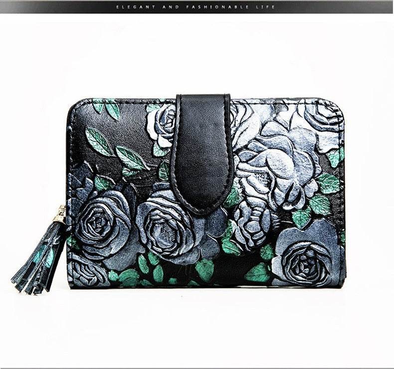 Roses For My Lady, Leather Wallet Short, Beautiful ladys accessorys Distinguished Fine Apparel