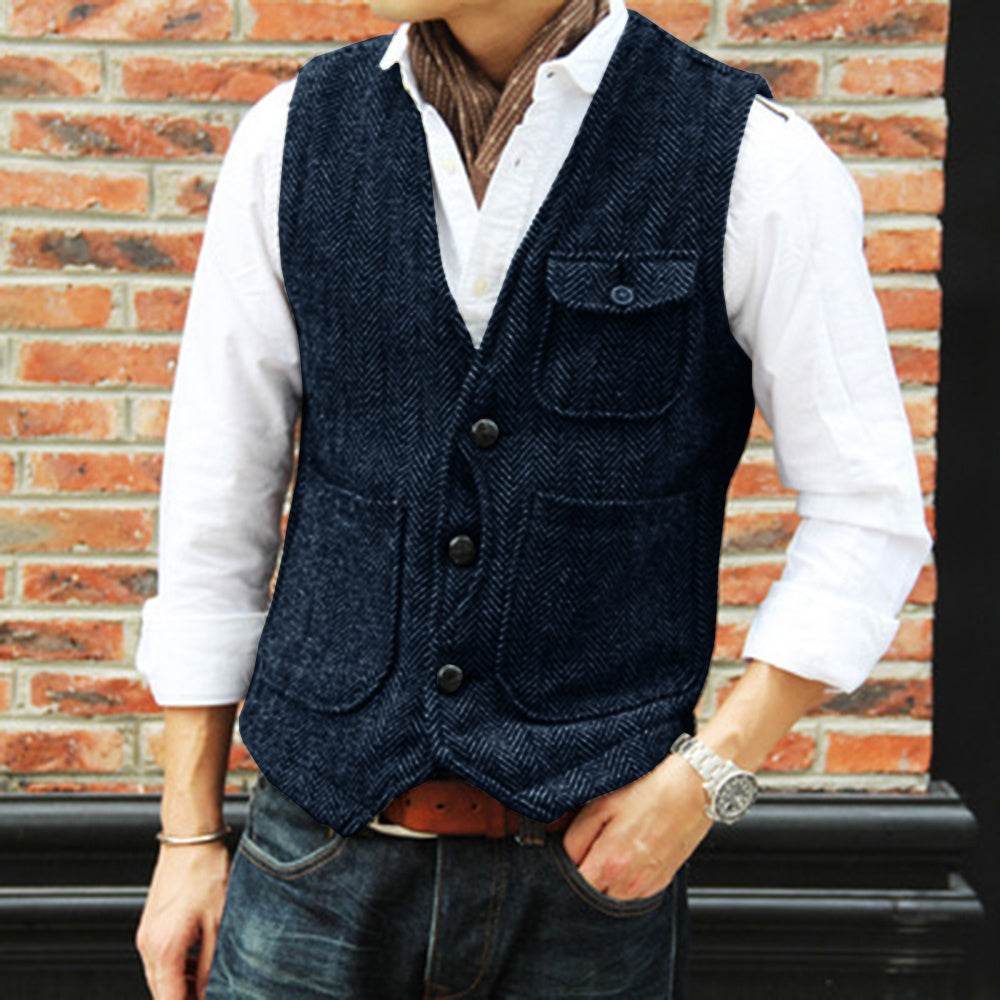 Herringbone Men's Suit Vest Vest mens vest Distinguished Fine Apparel