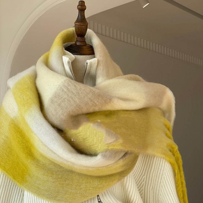 Shooting & Travel Autumn And Winter Lady's Scarf ladys skafs Distinguished Fine Apparel 28 Yellow Rice White Beard