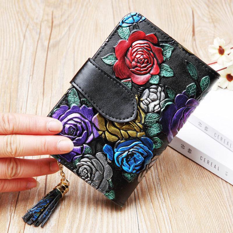 Roses For My Lady, Leather Wallet Short, Beautiful ladys accessorys Distinguished Fine Apparel