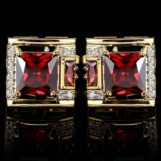 Tough Square Crystal inlay Men's Cufflinks Light Luxury gents accessorys Distinguished Fine Apparel