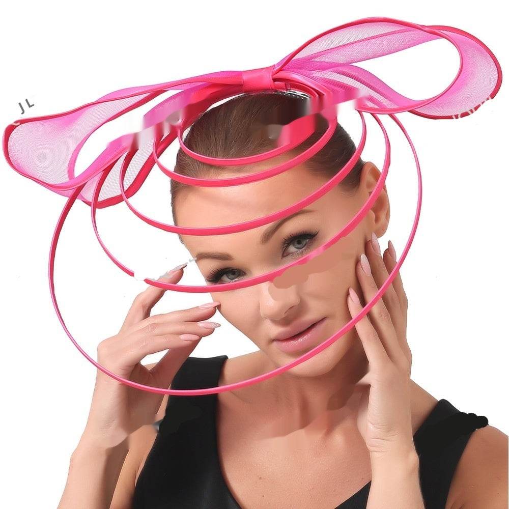 Racing Festival Fashion High-end Top Hat Hair Accessories ladys hats Distinguished Fine Apparel Rose Red