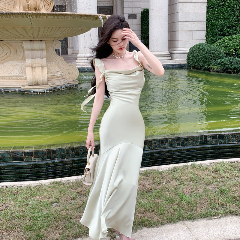 Banquet Flounced Semi-formal Dress womens dress Distinguished Fine Apparel Malt Green S