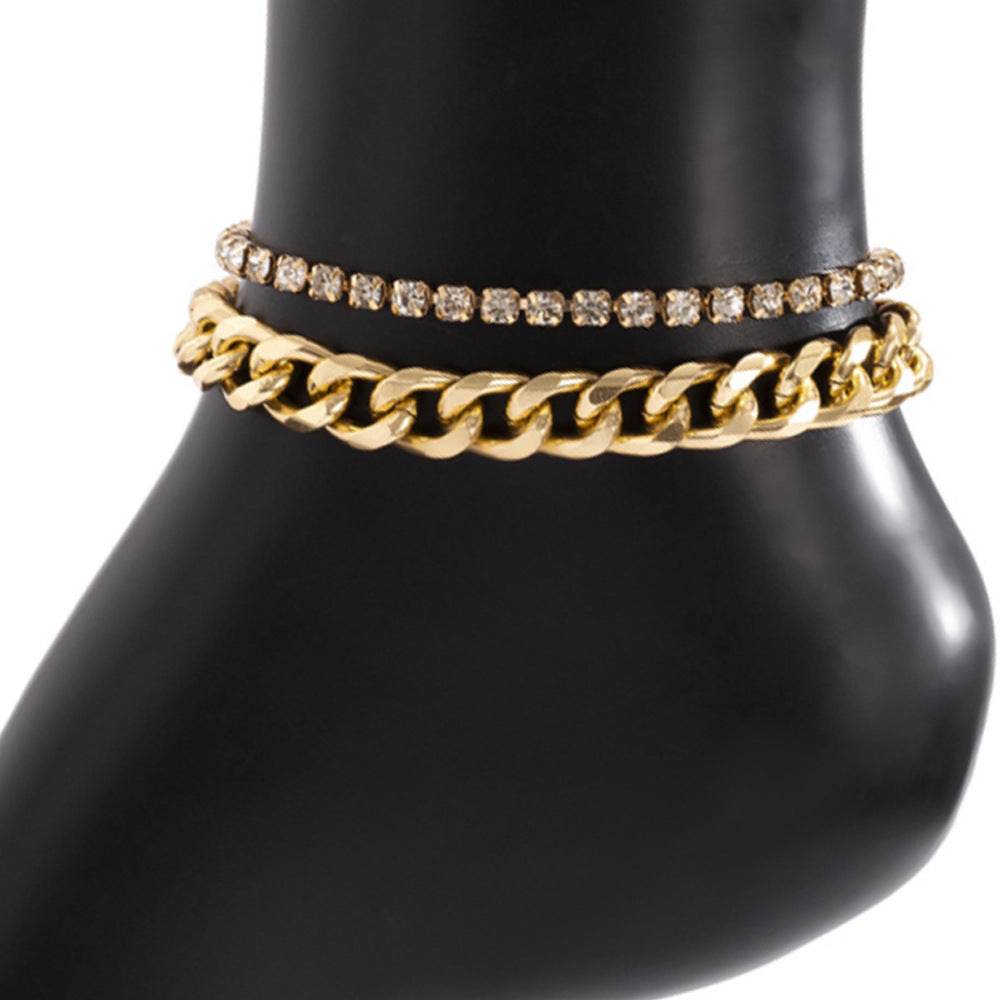 Personalized Exaggerated Claw Chain Anklet Set – Bold, Bling, and Unapologetically You ladys accessorys Distinguished Fine Apparel