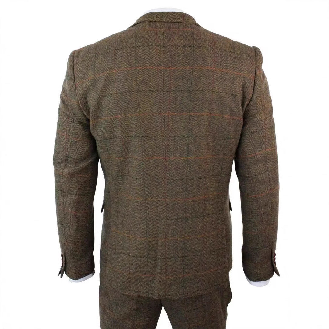 German-style Gentleman's Three-piece Plaid Suit mens suit Distinguished Fine Apparel