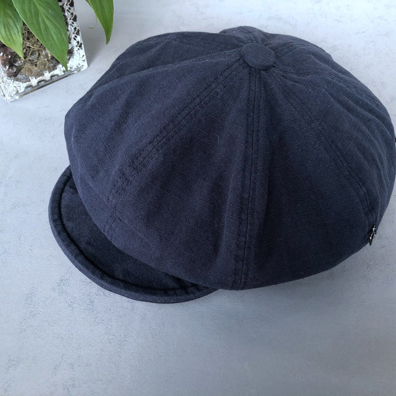 Minimalist Washed Cotton Solid Color Beret womens hat Distinguished Fine Apparel Navy Blue M