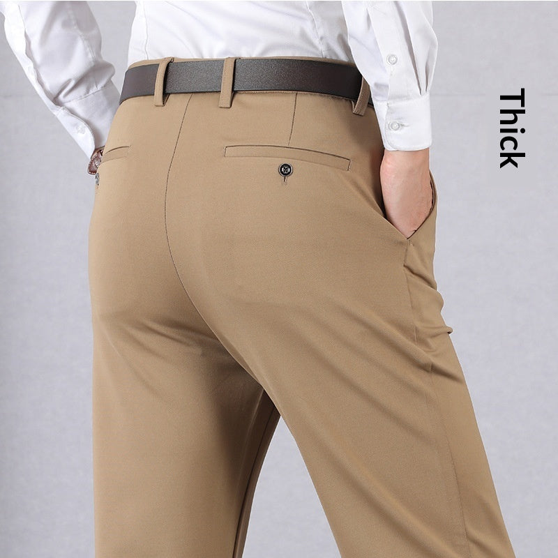 Casual Elastic Waist Biusiness Pants mens pants Distinguished Fine Apparel Khaki Spring And Autumn 29