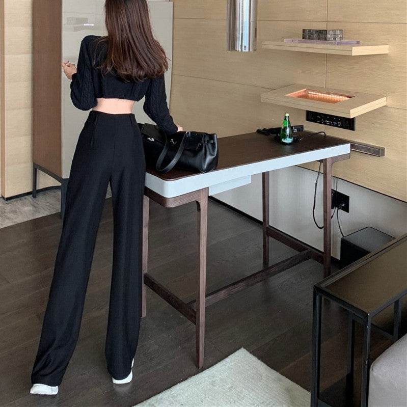 Suit Pants Straight Loose Autumn And Winter - Slim Wide Leg ladys pants Distinguished Fine Apparel